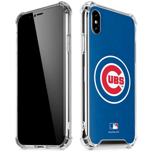 MLB Chicago Cubs - Solid Distressed iPhone XS Max Clear Case